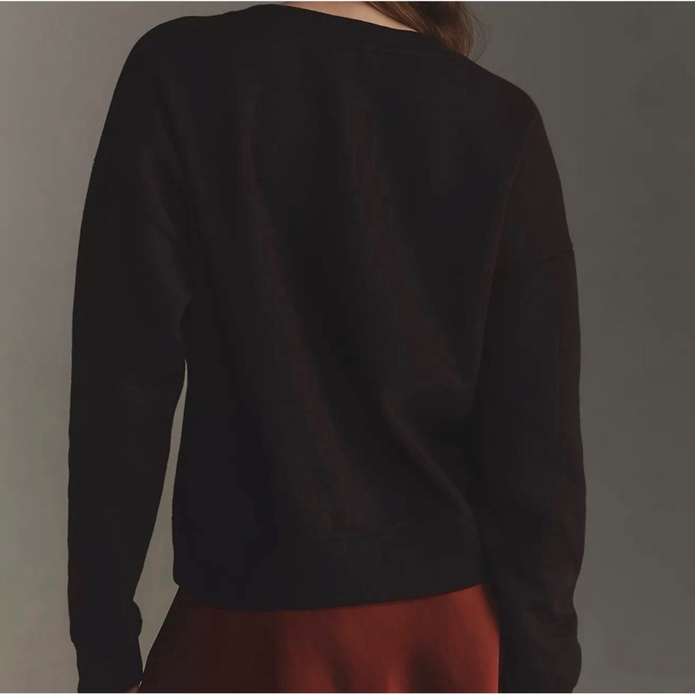 Maeve Anthropologie Black All Together Now Graphic Sweatshirt Roomy Town Medium - Picture 10 of 10